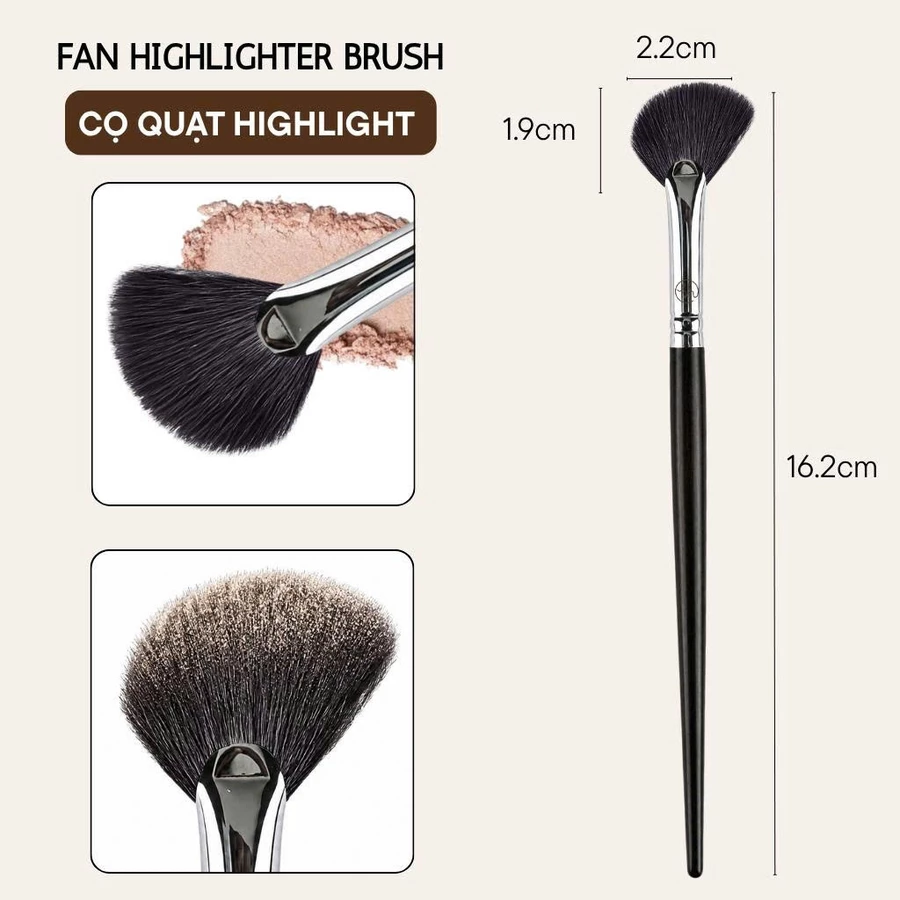 Cọ Quạt Highlight BH Cosmetics Fan Highlighter Brush BH533